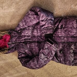 Purple Kids Jacket with Faux Fur Trim